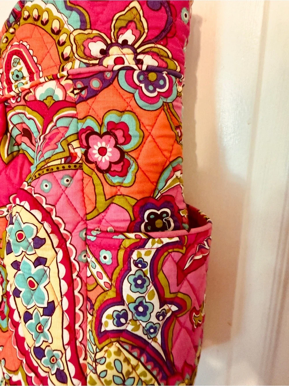 Vera Bradley Hot Pink Paisley Quilted Shoulder Tote